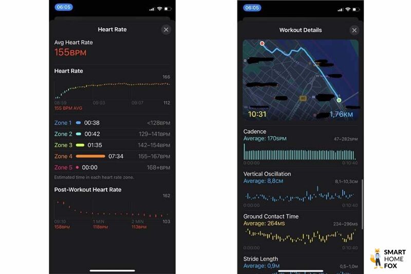 2 скриншота приложения Apple Fitness.